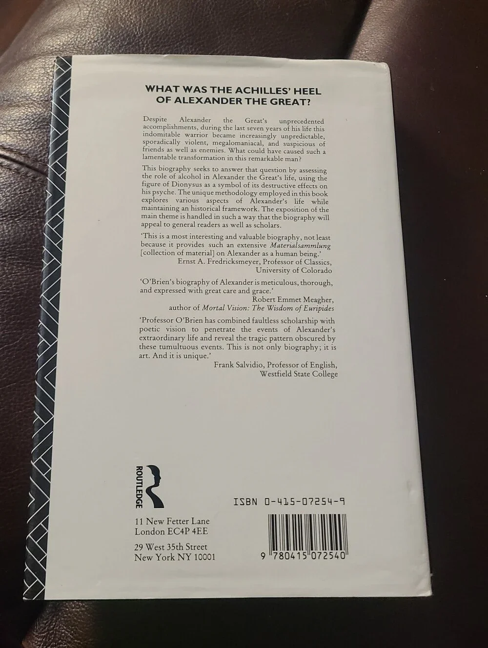 Alexander the Great Invisible Enemy John O'Brien SIGNED 1st Ed 1st Print HCDJ